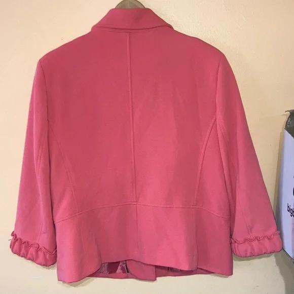 TanJay Pink Ruffle-Trim Blazer Jacket - Picture 4 of 6